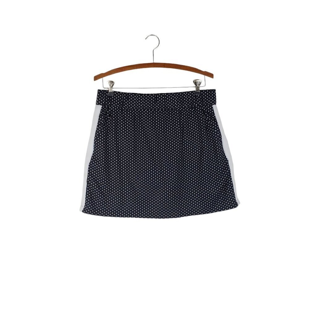 T by Talbots Skort Polka Dot Tuxedo Stripe Pull On Black White Size Medium